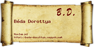 Béda Dorottya névjegykártya